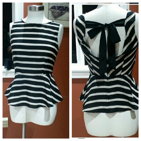 Petticoat Alley Tops - Petticoat Alley black striped blouse
